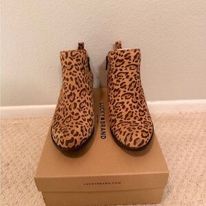 Lucky Brand Animal Print Ankle Boots
